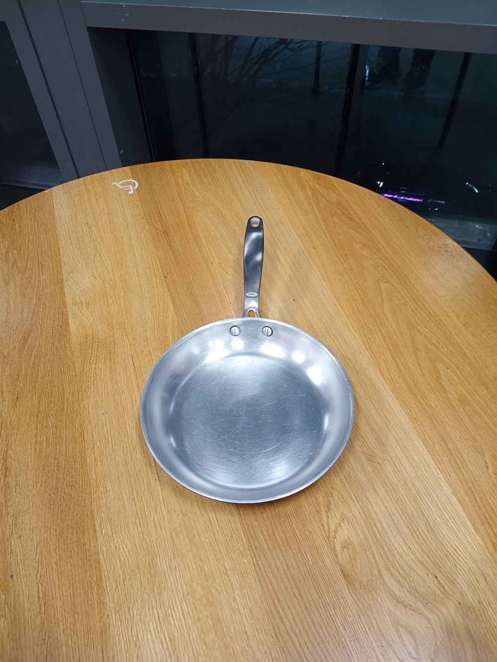 Stainless Steel and Aluminum Frying Pan - Silver